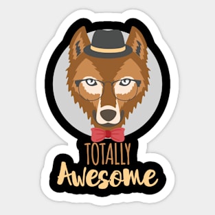 Totally Awesome Wolf Sticker